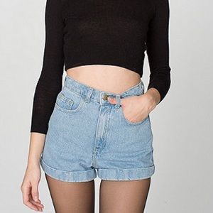 American Apparel High Waist Denim Shorts